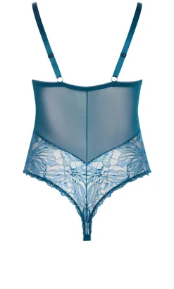 Ingrid Underwire Lace Bodysuit - teal