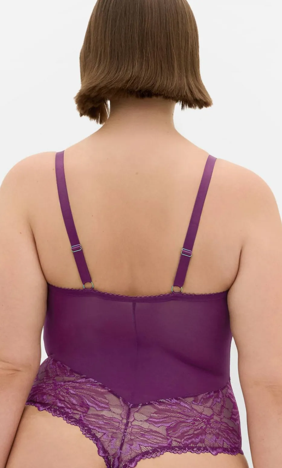 Ingrid Underwire Lace Bodysuit - purple iris