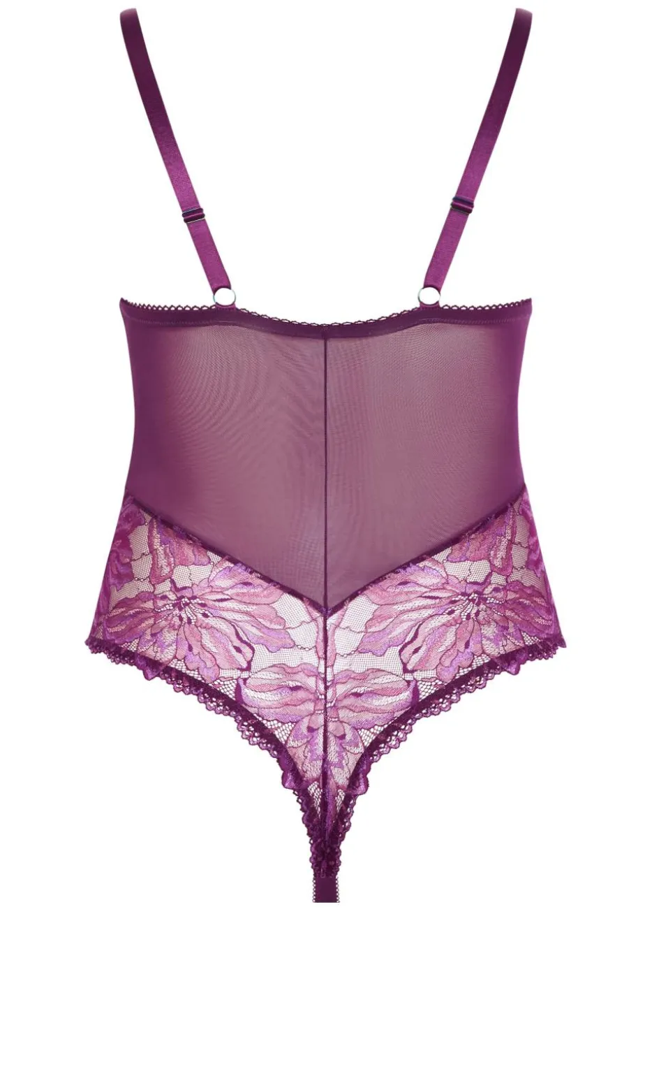 Ingrid Underwire Lace Bodysuit - purple iris