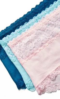Iris 3 Pack Cotton Cheeky Panty - pink icing blue tint teal