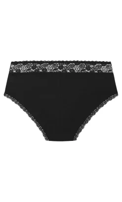 Iris 3 Pack Cotton Cheeky Panty - black