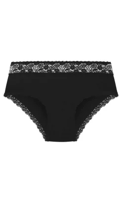 Iris 3 Pack Cotton Cheeky Panty - black