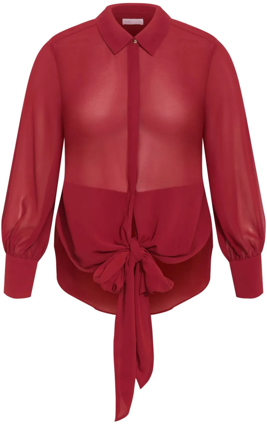 Jane Tie Hem Shirt - ruby