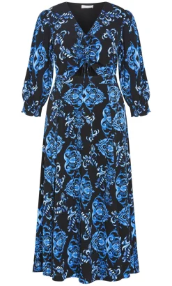 Jolene Willow Print Maxi Dress - black