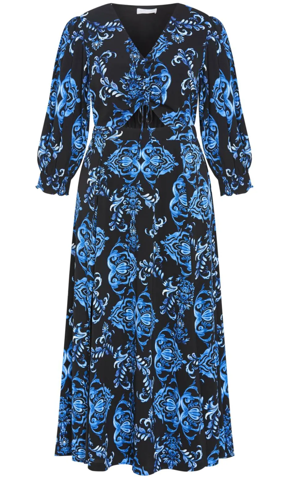 Jolene Willow Print Maxi Dress - black