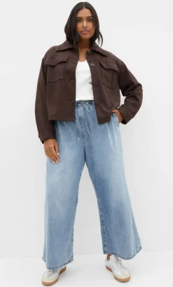 Jorja Wide Leg Crop Denim Pant - light wash