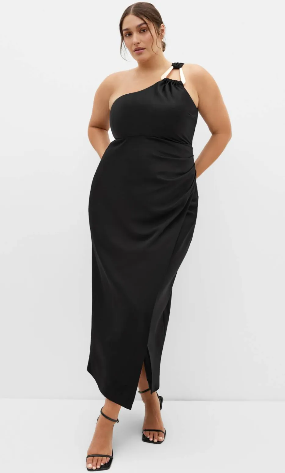 Joy One Shoulder Maxi Dress - black