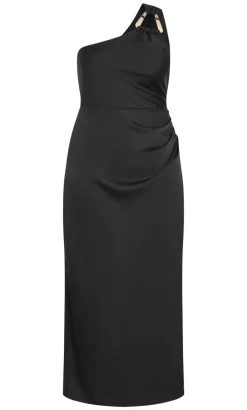 Joy One Shoulder Maxi Dress - black