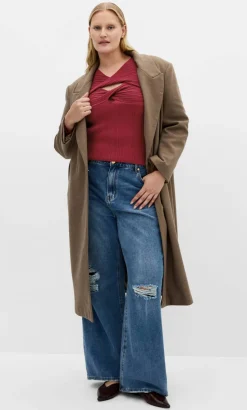 Kaleigh Twist Detail Knit Jumper - dark cherry