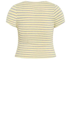 Karla Short Sleeve Stripe Tee - lemon