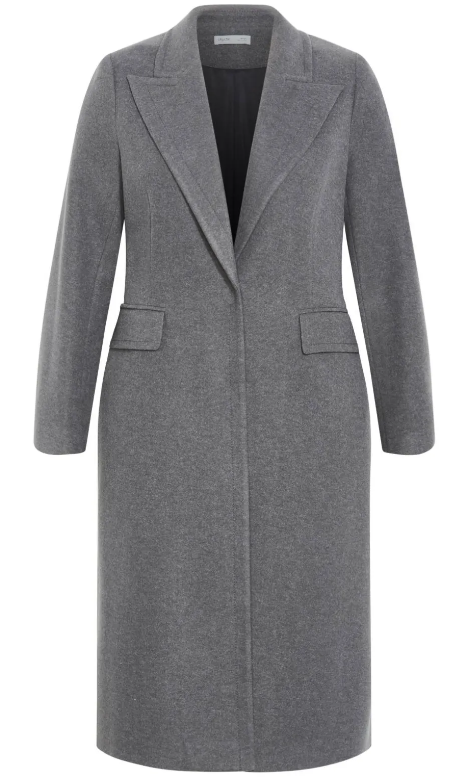 Keira Longline Melton Coat - charcoal marle