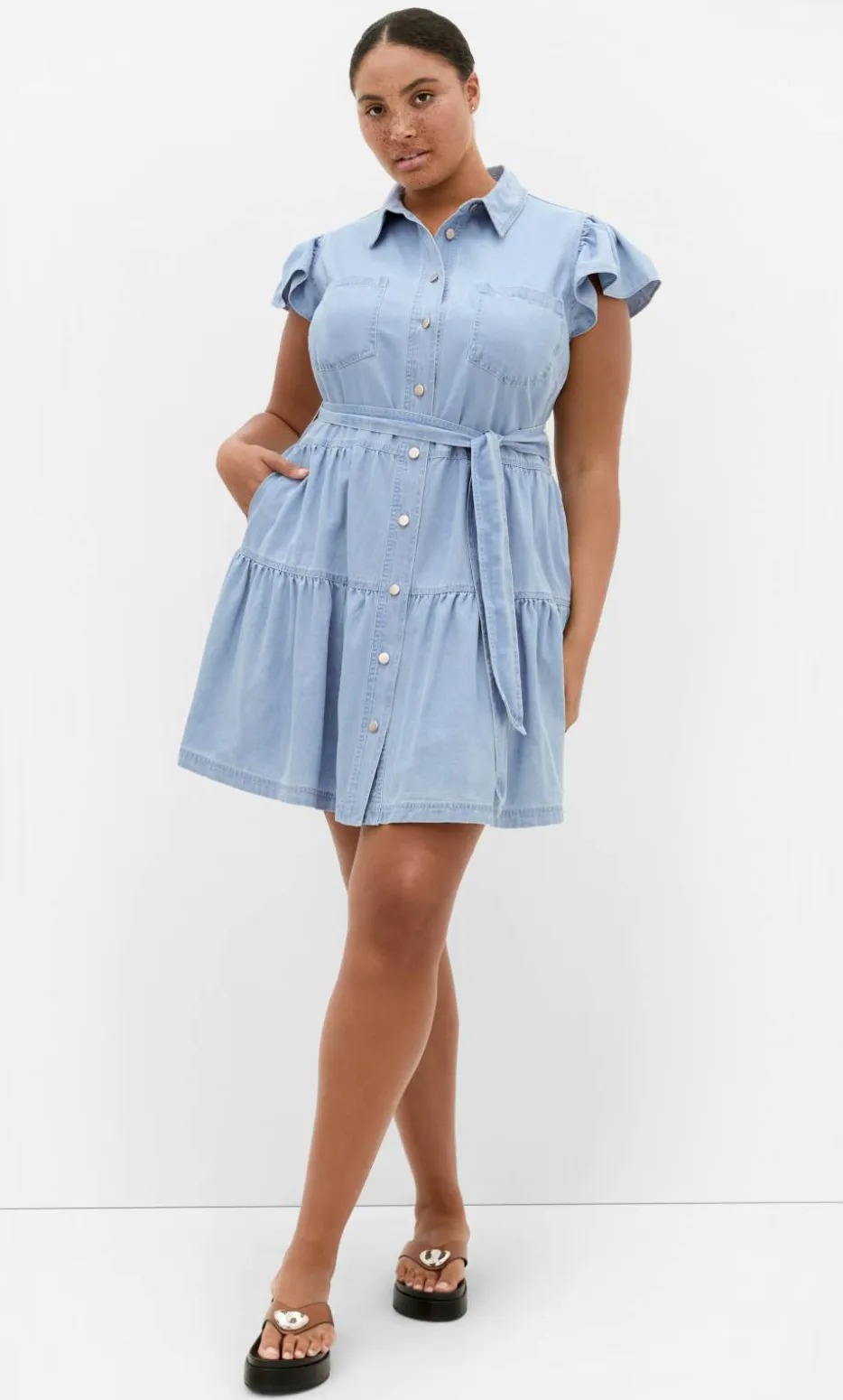 Kelise Denim Mini Dress - light wash
