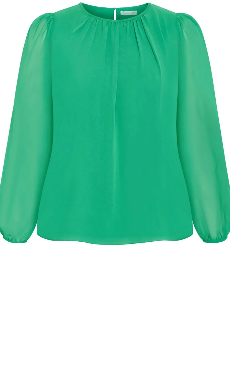 Kelly Sheer Sleeve Top - kelly green