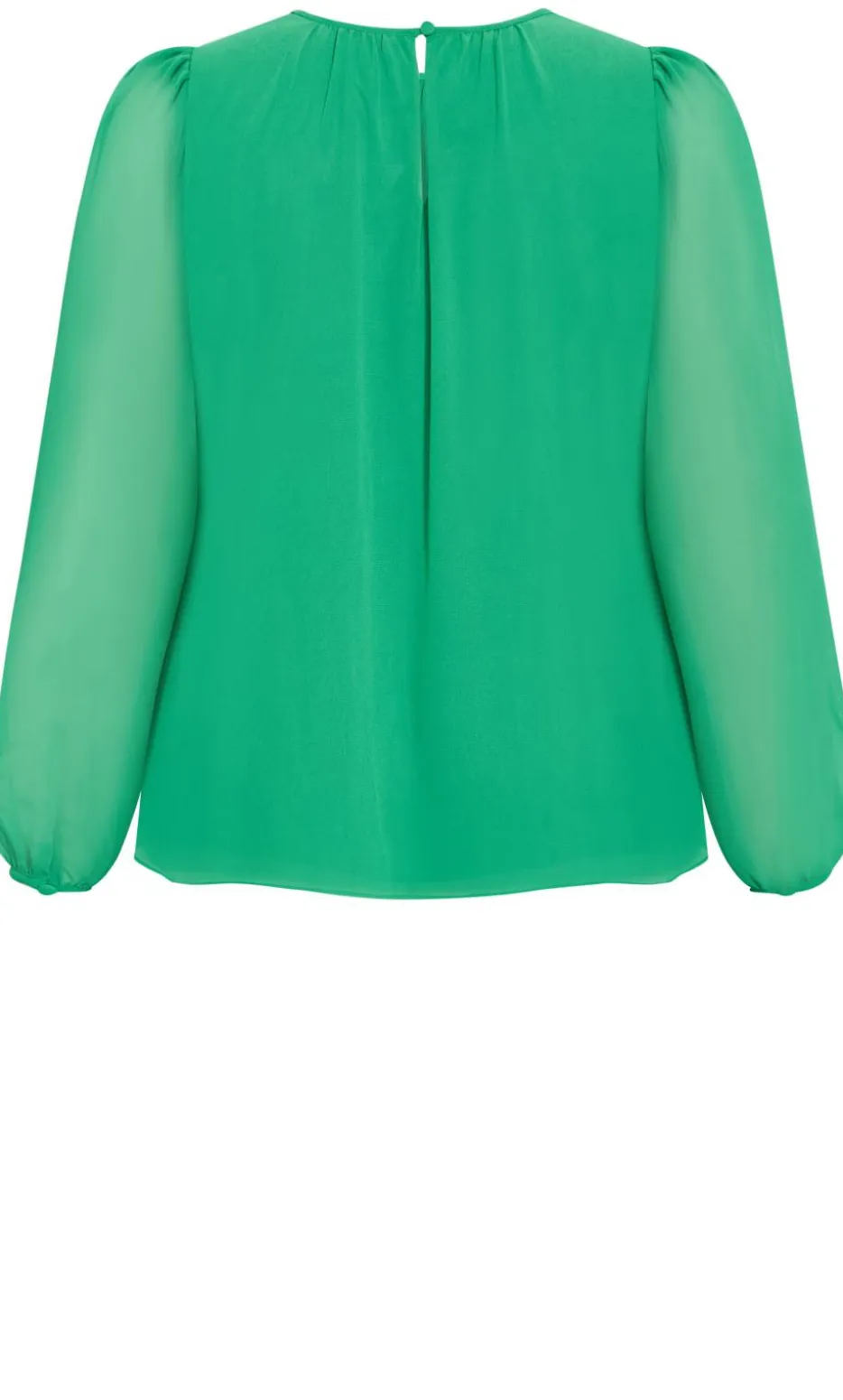 Kelly Sheer Sleeve Top - kelly green