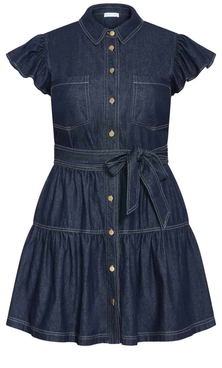 Kelsie Denim Mini Dress - dark wash