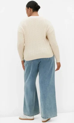 Kenia Crew Neck Knit Jumper - cream