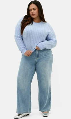 Kenia Crew Neck Knit Jumper - sky blue