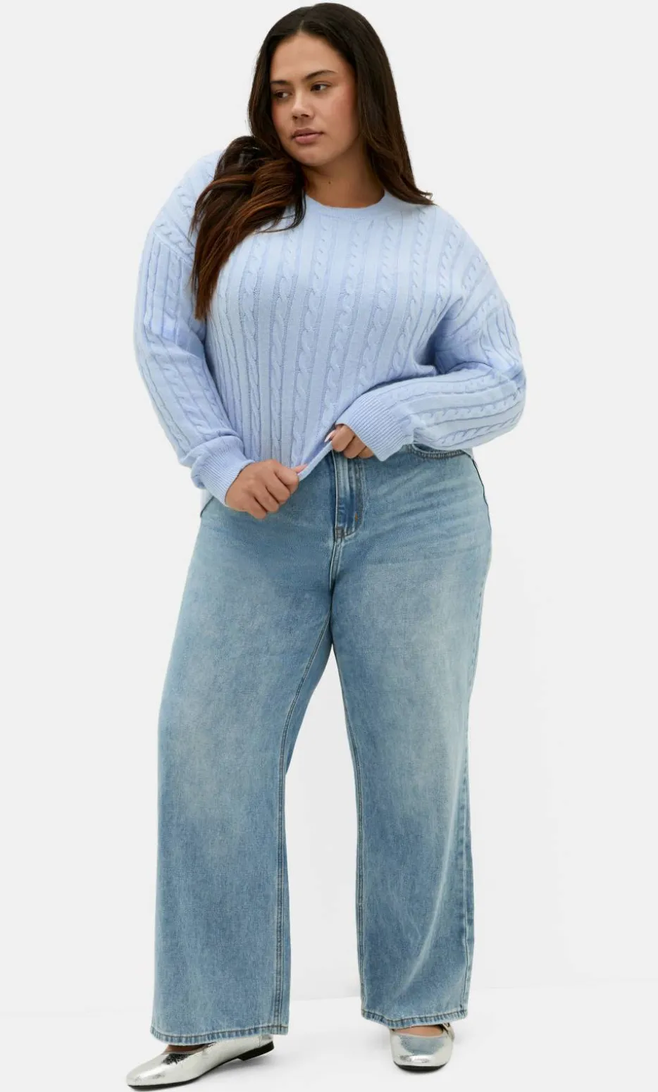 Kenia Crew Neck Knit Jumper - sky blue