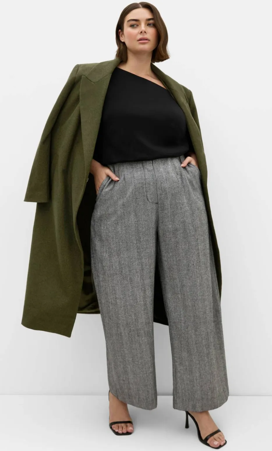 Kings Road Wide Leg Pant - herringbone