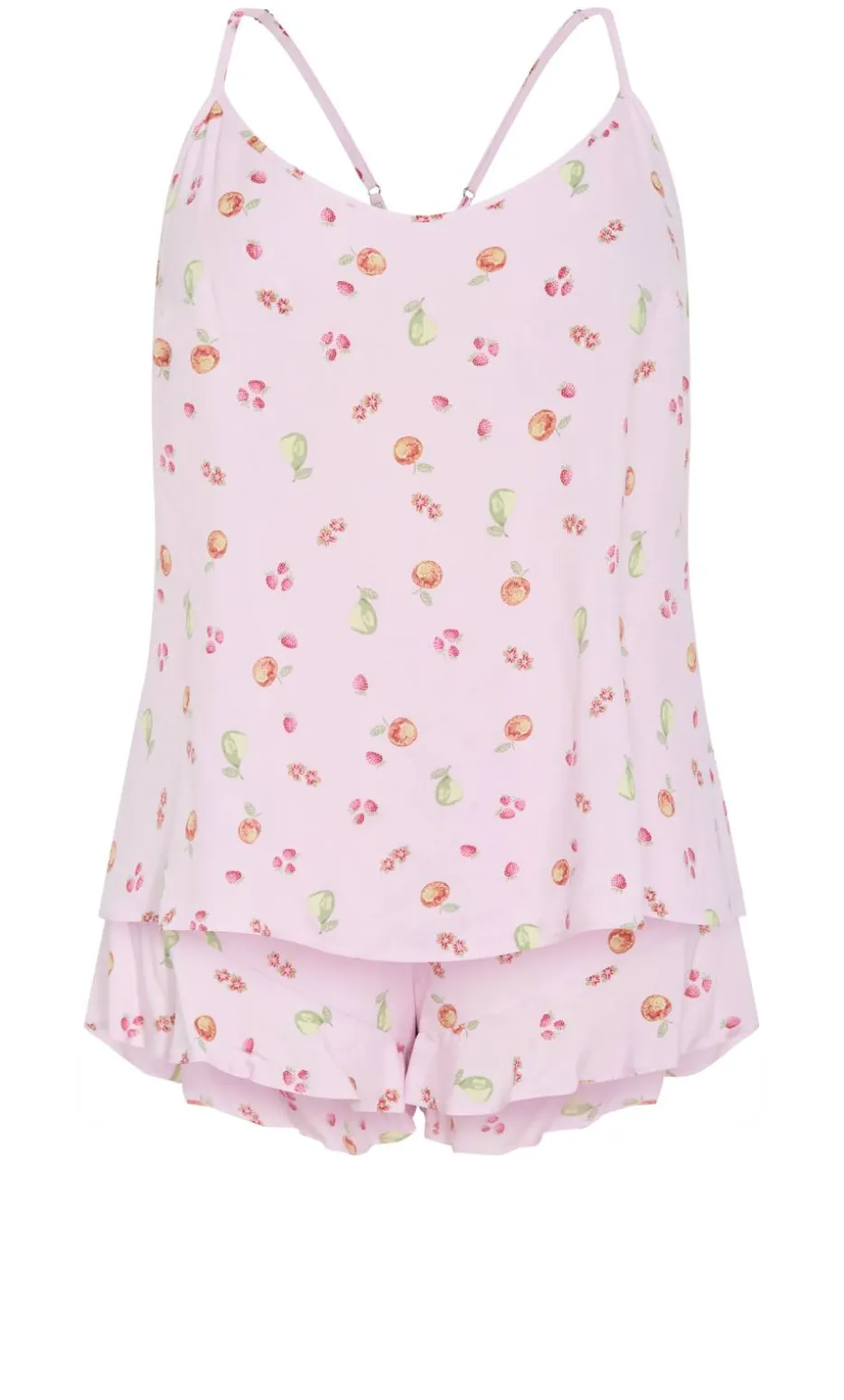 Kitty Berry Print Pyjama Set - baby pink