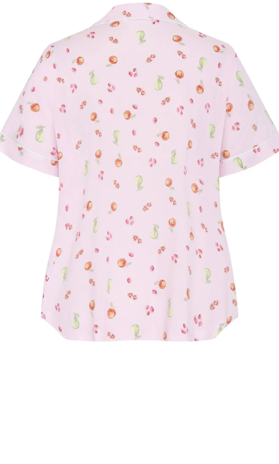 Kitty Berry Print Pyjama Shirt - baby pink