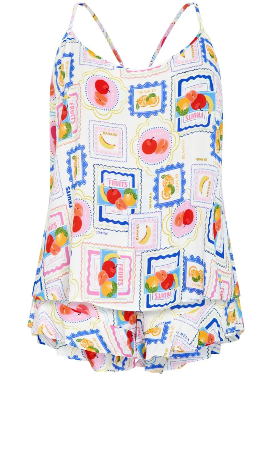 Kitty Citrus Print Pyjama Set - ivory