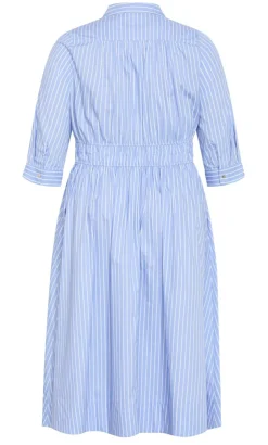 Lana Elbow Sleeve Shirt Dress - sky blue