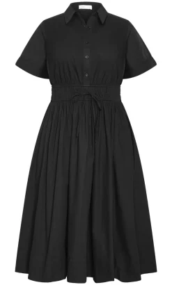 Lana Midi Shirt Dress - black