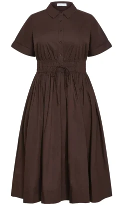 Lana Midi Shirt Dress - chocolate