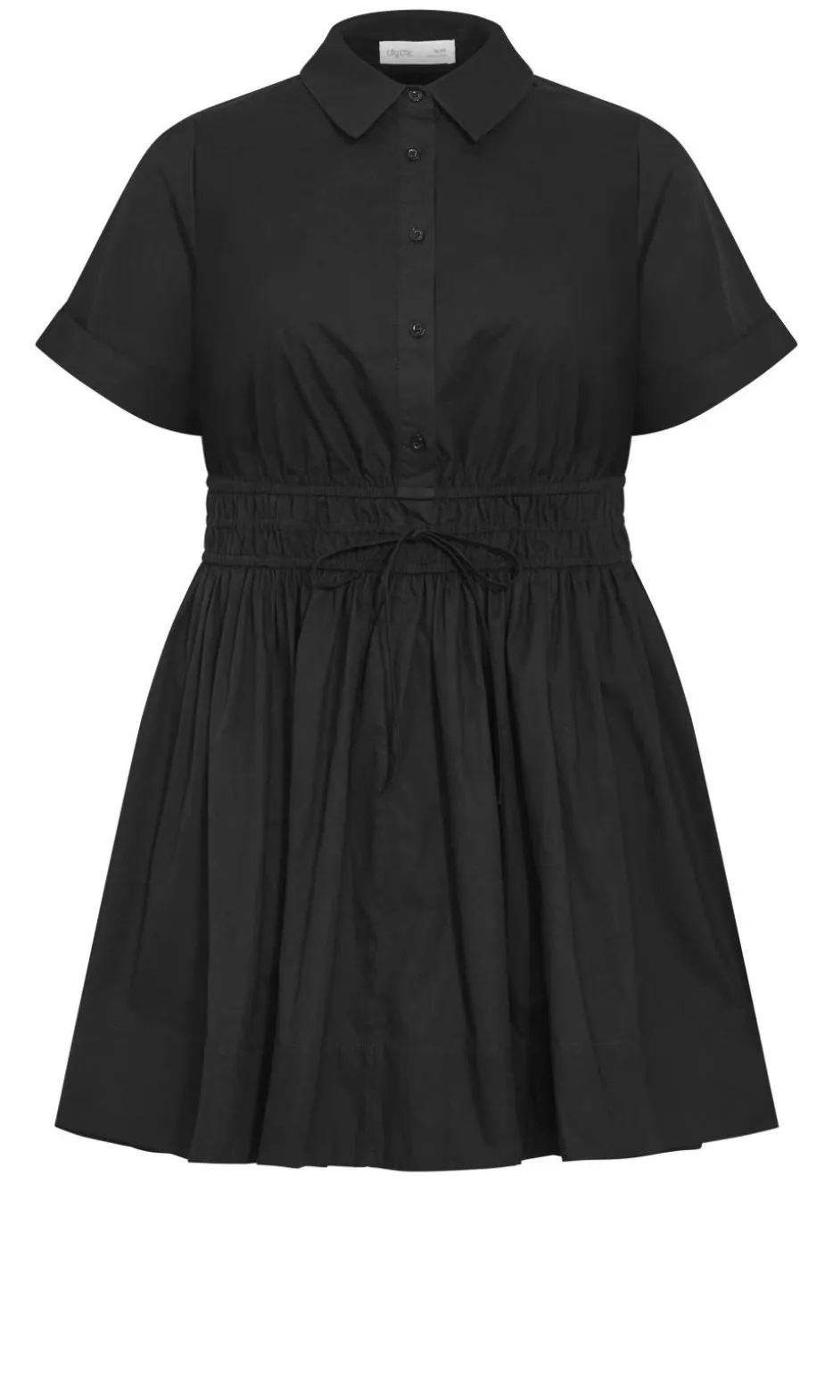 Lana Mini Shirt Dress - black