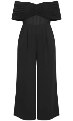 Lana Off Shoulder Jumpsuit - black