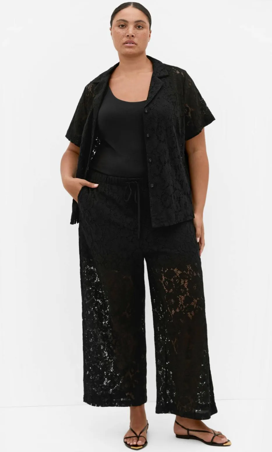 Lani Lace Shirt - black