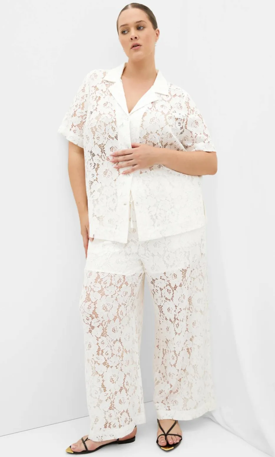 Lani Lace Shirt - ivory