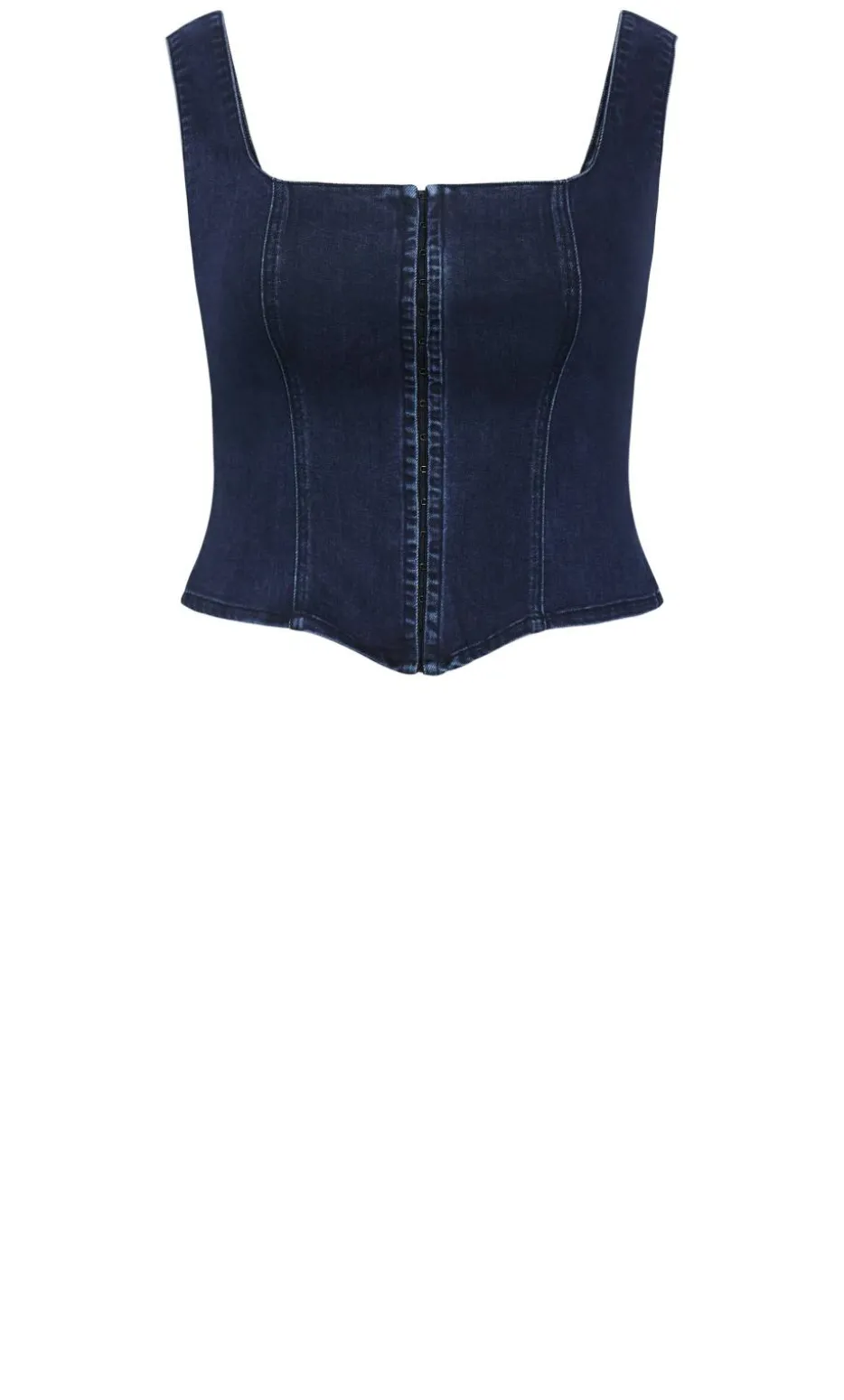 Lara Denim Corset Top - dark wash