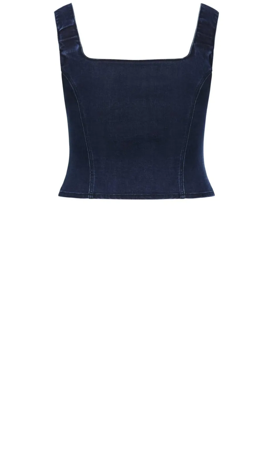Lara Denim Corset Top - dark wash