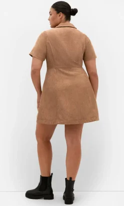 Leia Short Sleeve Mini Dress - caramel