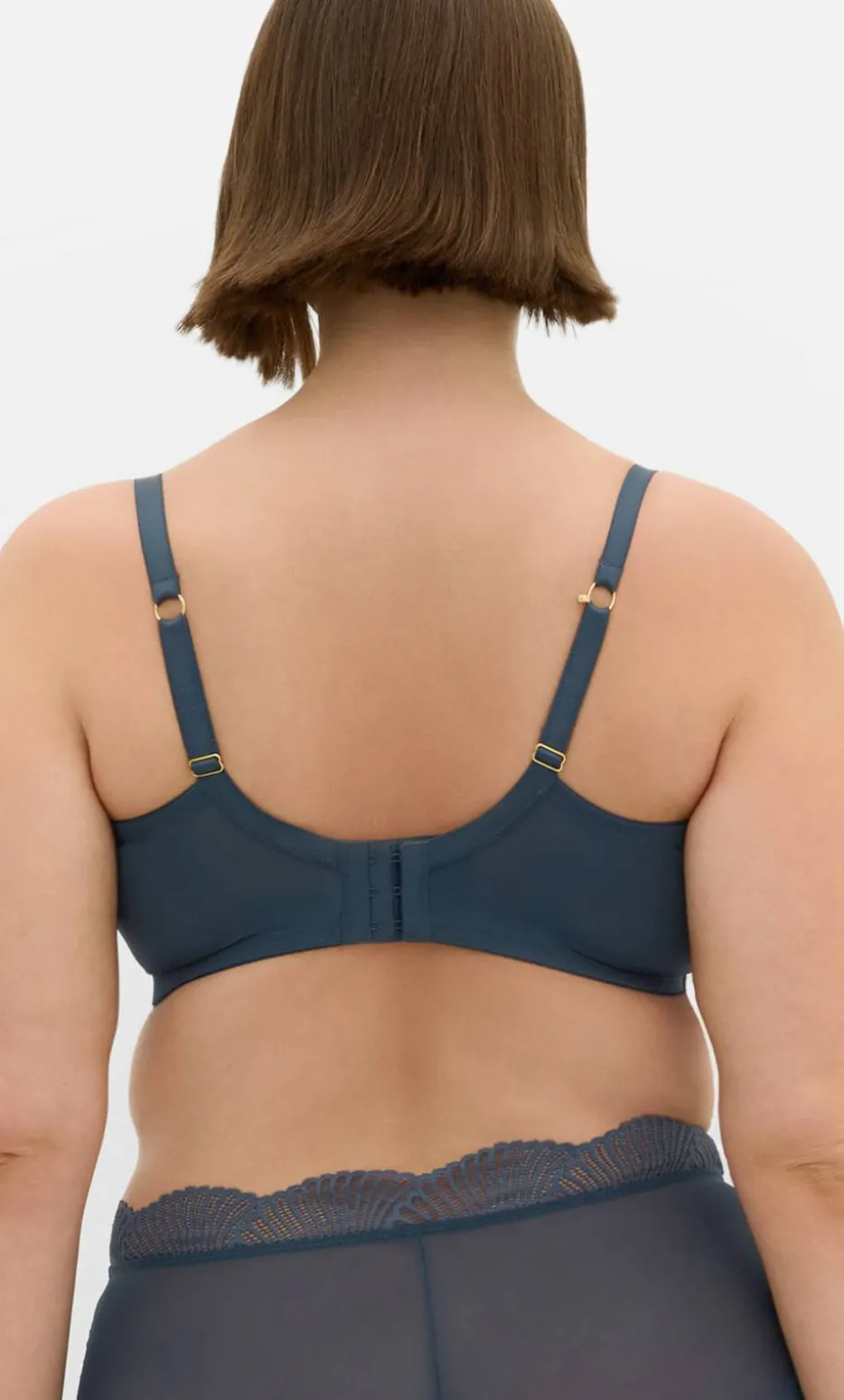 Lia Contour Plunge Lace Bra - charcoal blue