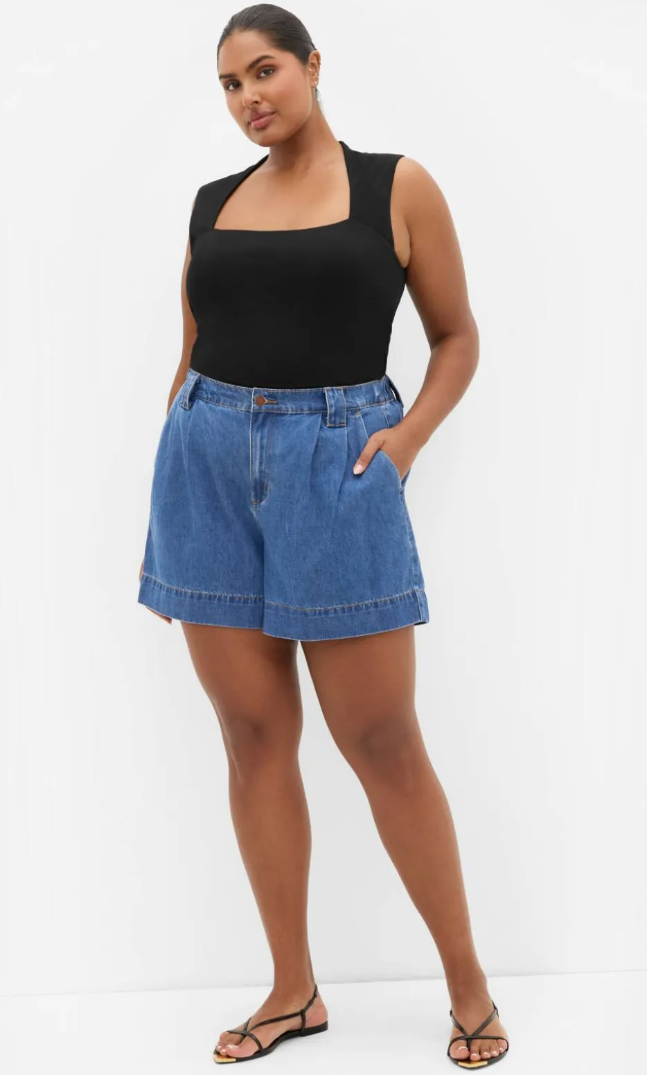 Lia Denim Short - mid wash