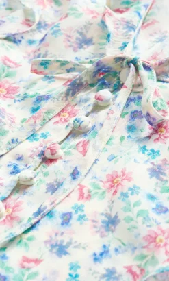 Lidia Ruffle Print Top - cream