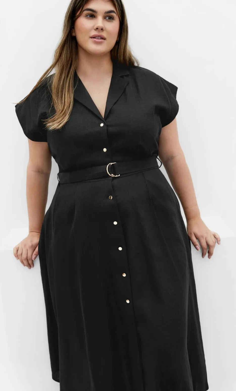 Liliana Linen Dress - black