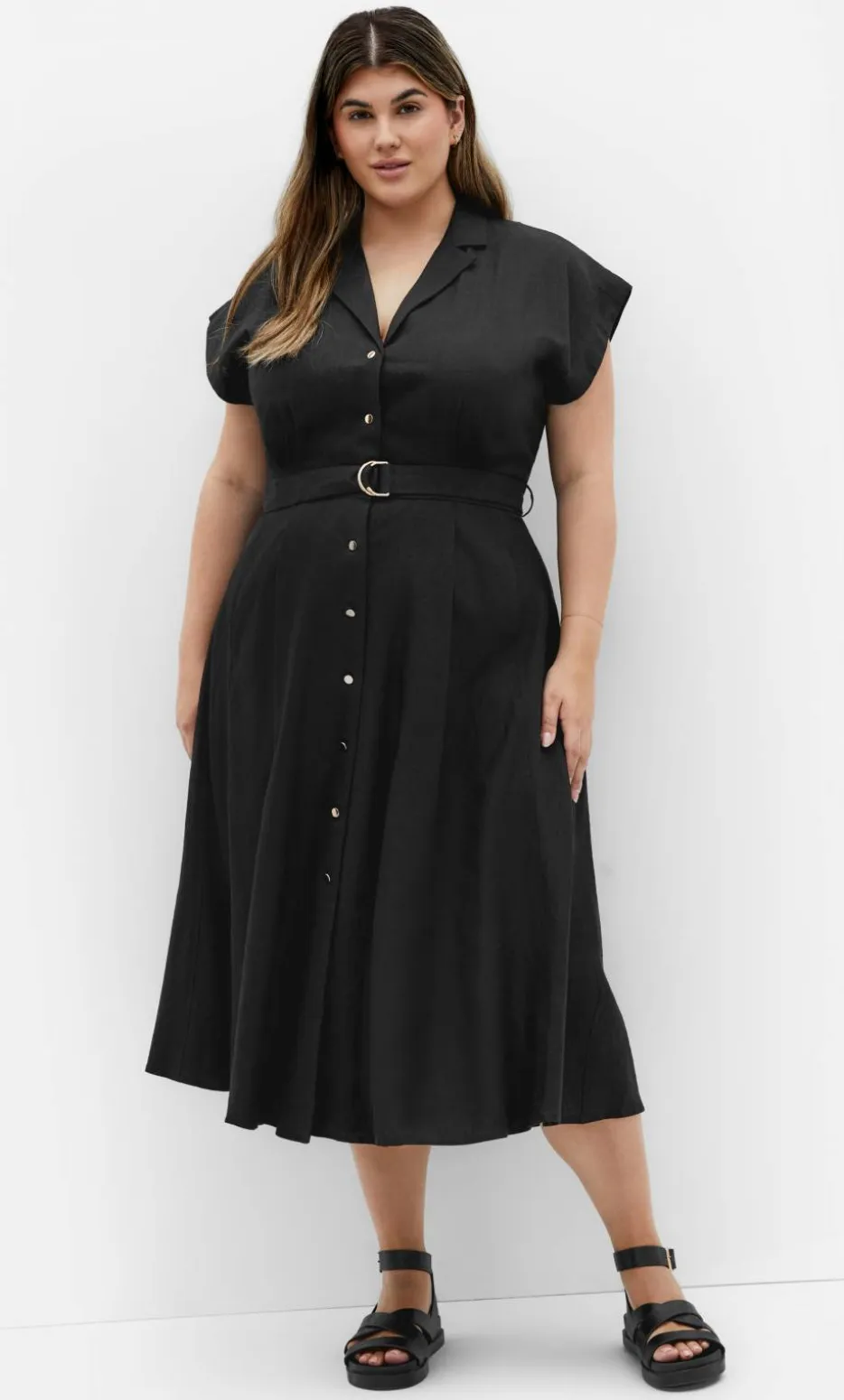 Liliana Linen Dress - black