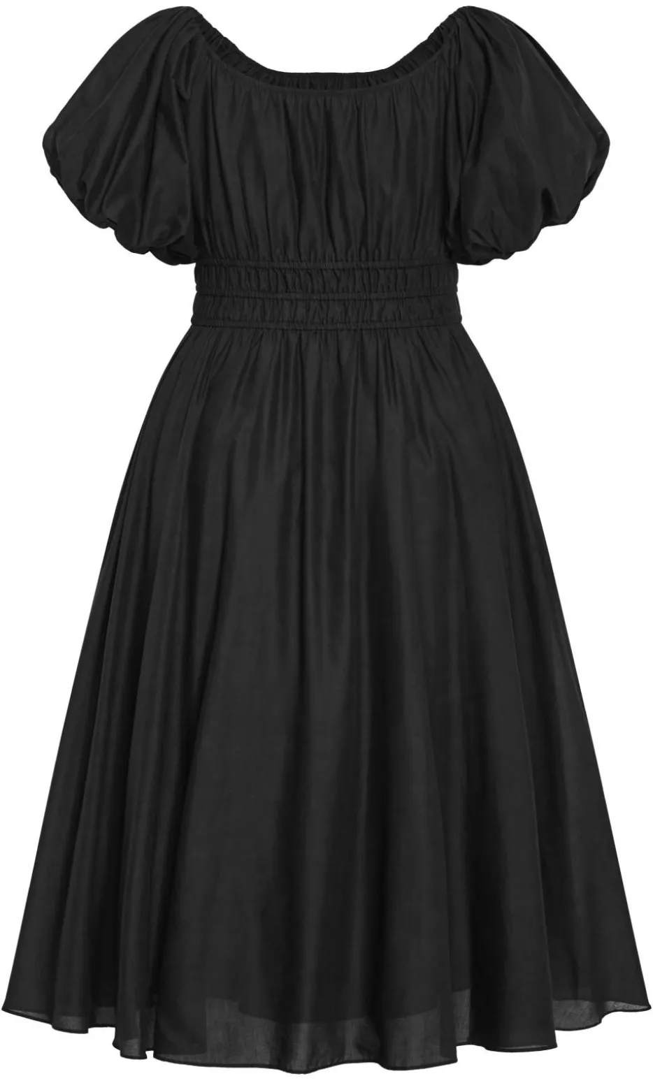 Lillian Cotton Midi Dress - black