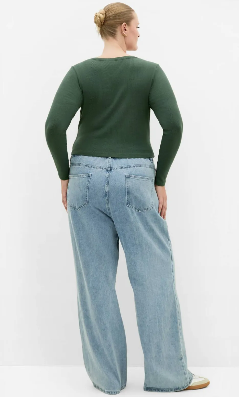 Lily Button Through Rib Top - forest