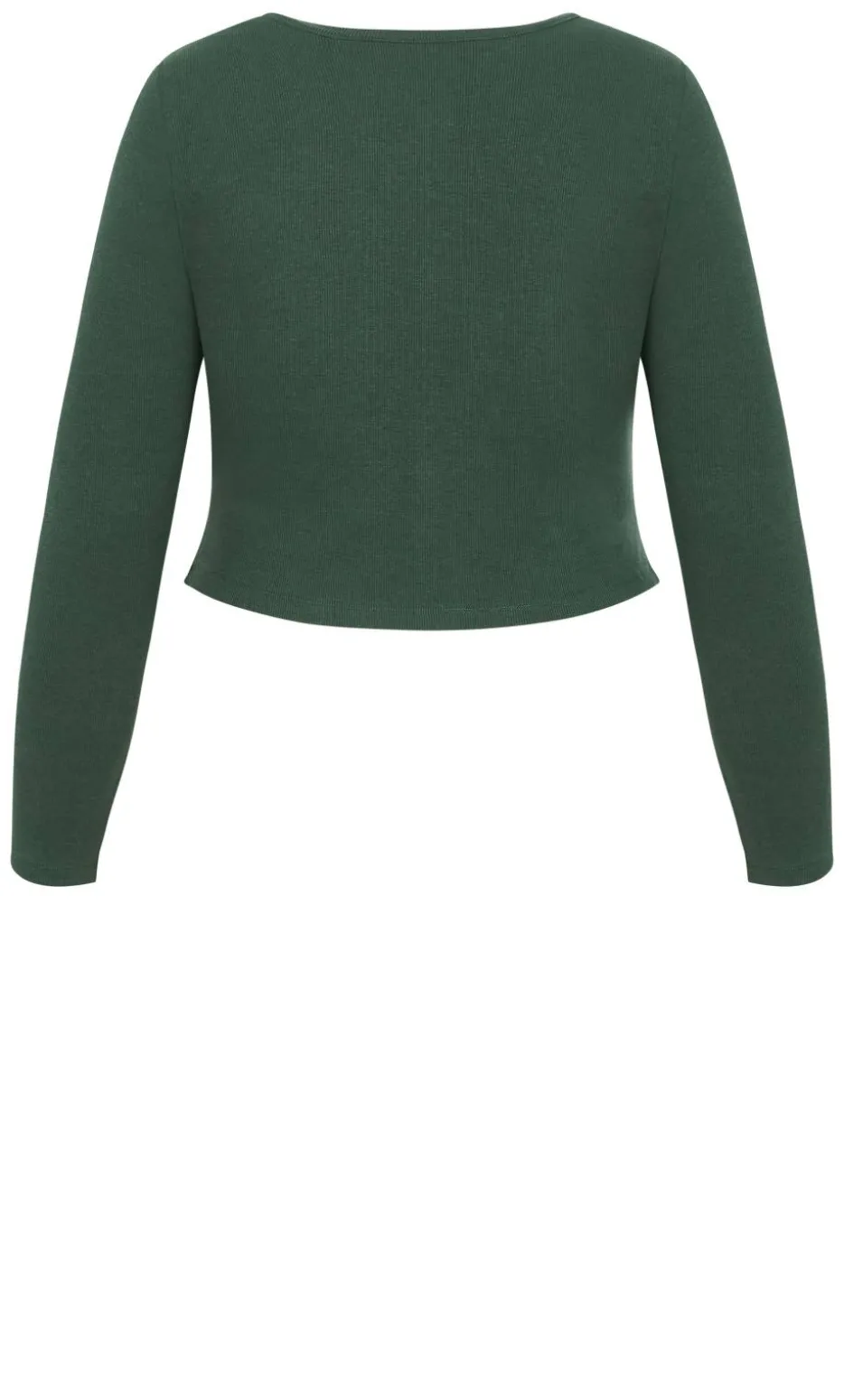 Lily Button Through Rib Top - forest