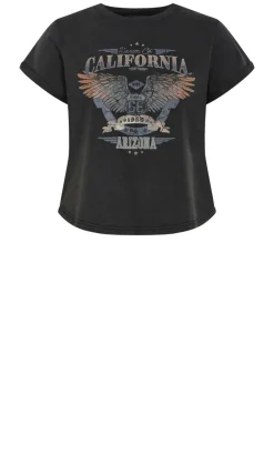 Lily Cotton Tee - black acid wash