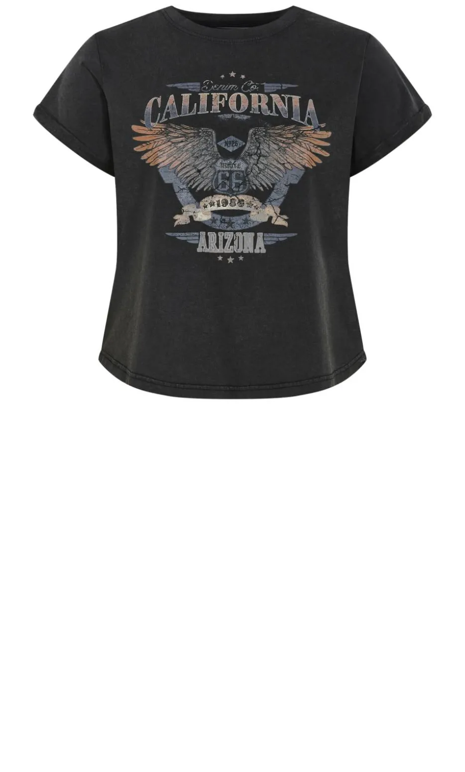 Lily Cotton Tee - black acid wash