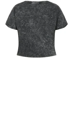 Lily Cotton Tee - charcoal acid wash