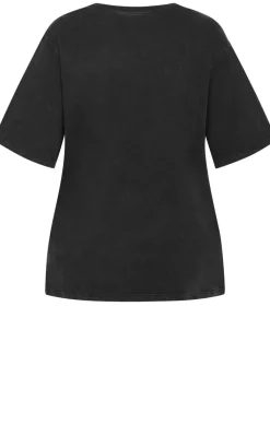 Liv Born Wild Oversized Cotton Tee - black