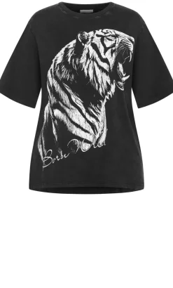 Liv Born Wild Oversized Cotton Tee - black
