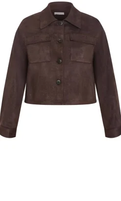 Liza Lightweight Suedette Jacket - espresso